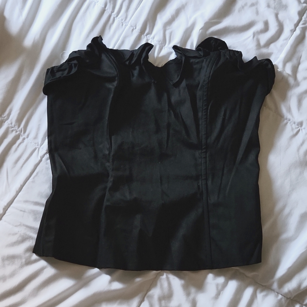 Laura Byrnes XL black strapless bustier